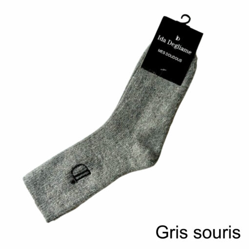 les chaussettes mes doudous IDA DEGLIAME se décline en gris souris