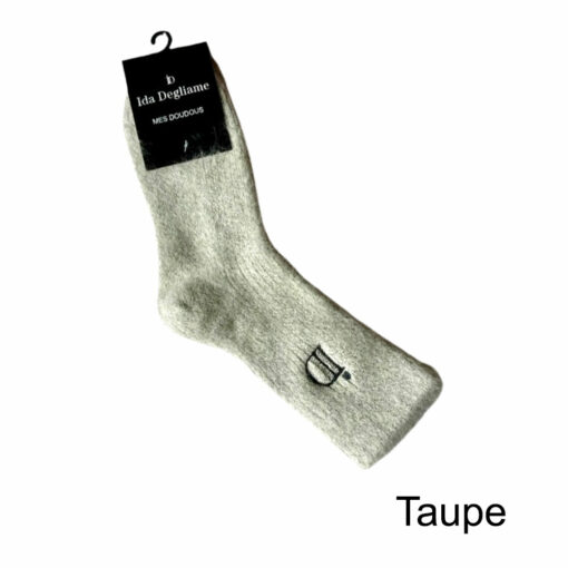 les chaussettes mes doudous IDA DEGLIAME se décline en taupe